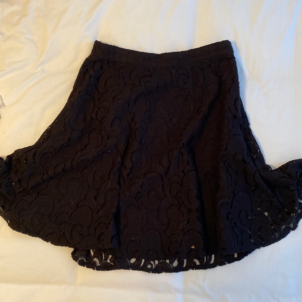 Black DKNY Flared Lace Fully Lines Skirt
